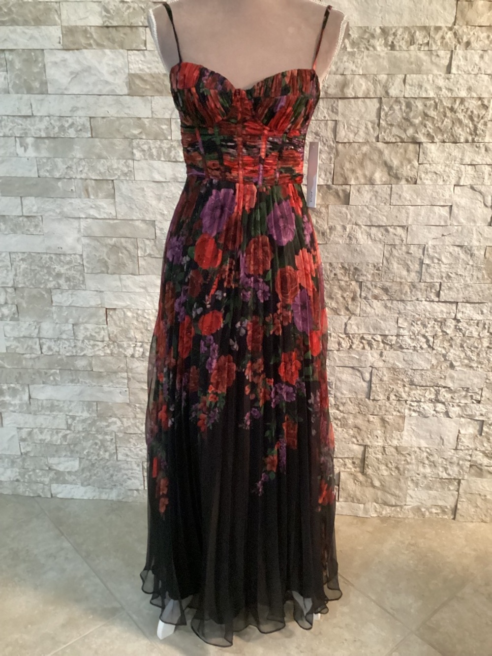 AQUA Floral Bustier Maxi Dress (NWT)